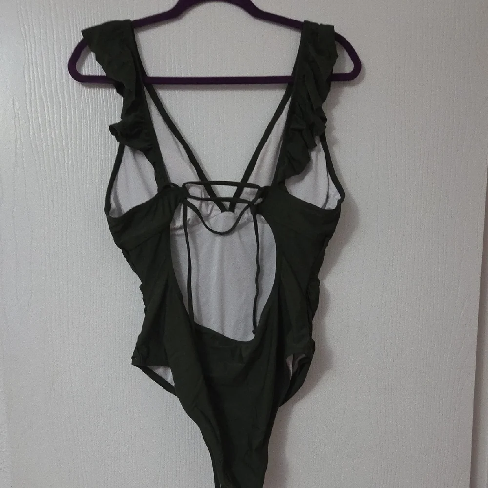 Cupshe Olive Ruffled One-Piece Swimsuit - Picture 2 of 2